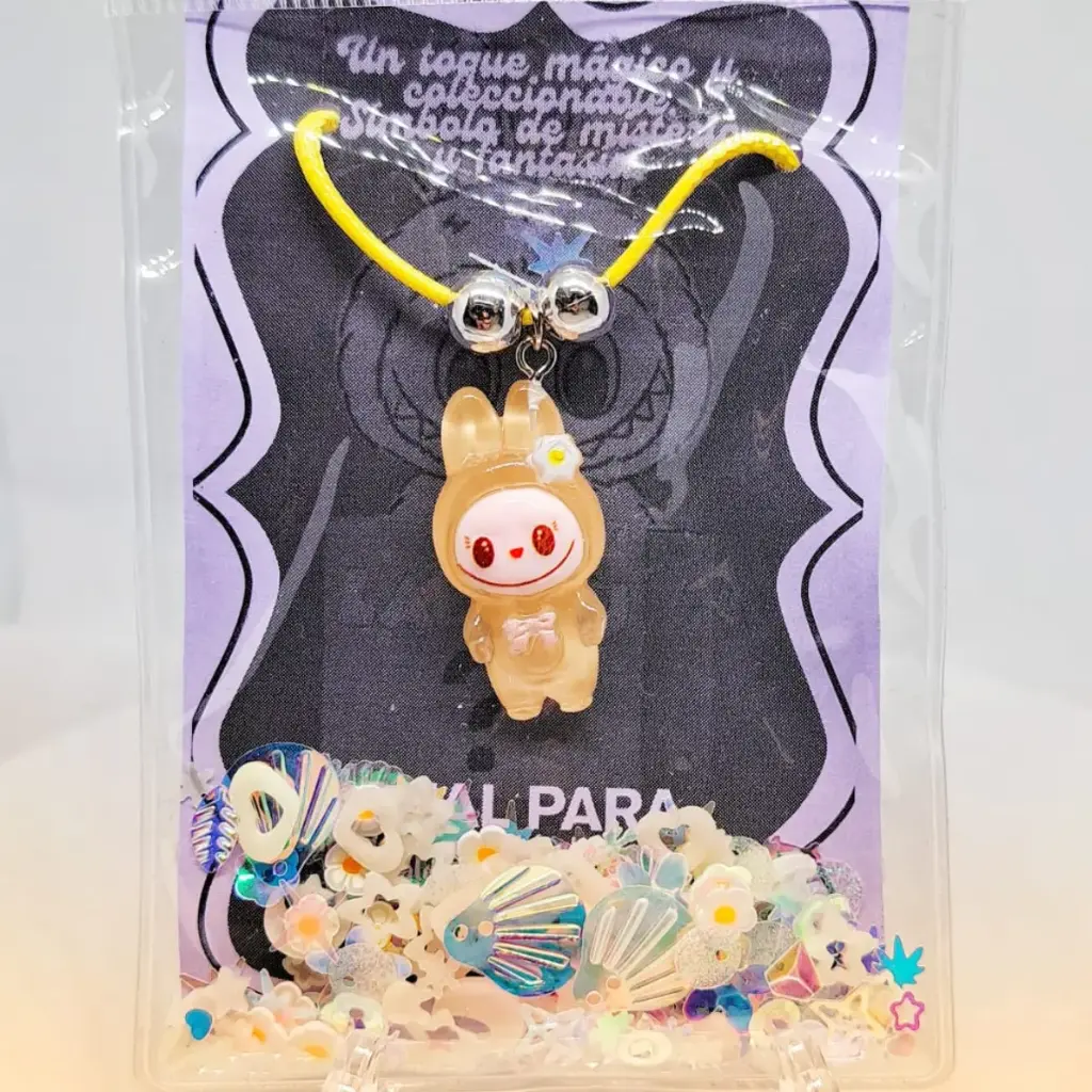 [TiniAcc-3] Collar tipo Labubus Encantos de Resina de Pijama Luminosos