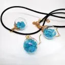 Set Collar + Aretes Estrellas Botella de Deseos Cristal