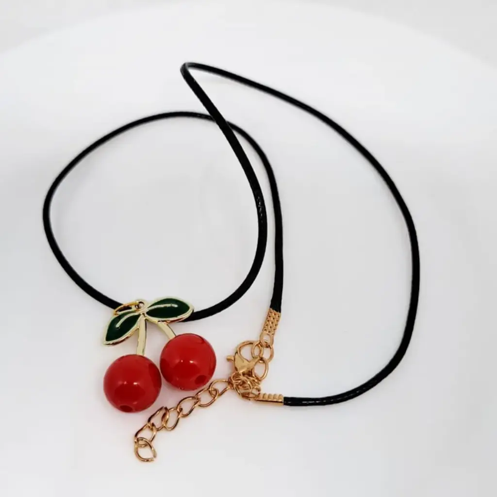 Collar Cereza Roja Grande