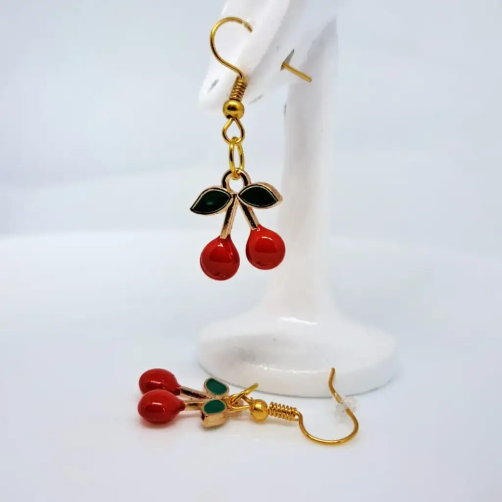 Aretes Cereza Tridimensional