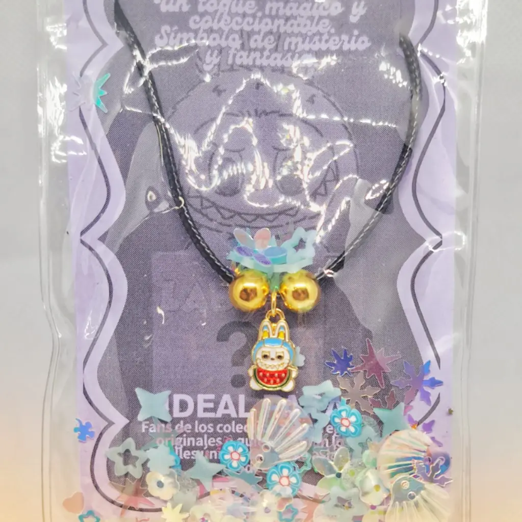 [TiniAcc-2-2] Collar tipo Labubus Chic Gold-filled  (Azul)