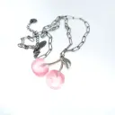 Collar Cerezas Grandes Rosa Transparente