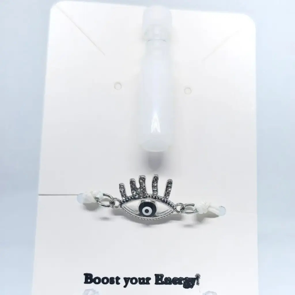 Pulsera Ojo Arabe + gotas serum Azul Blanco