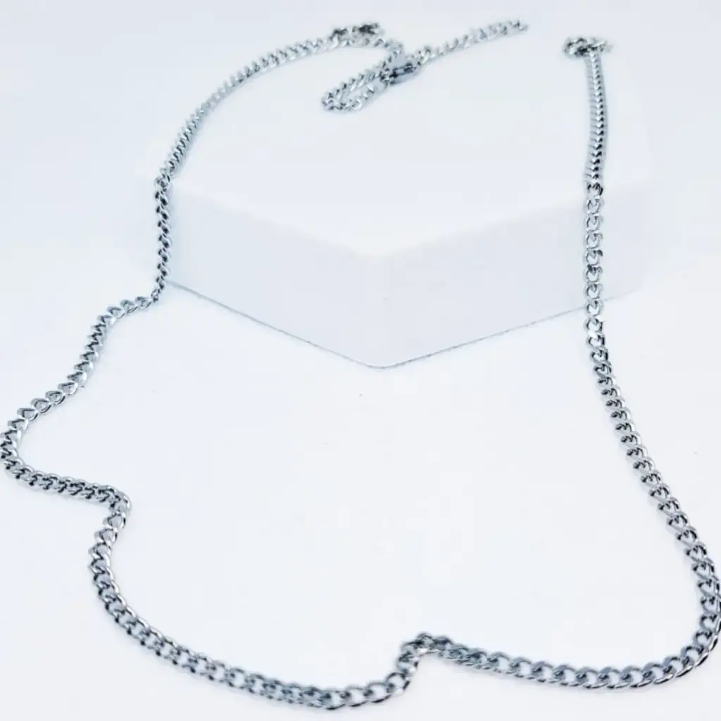 [31244476] Cadena Acero titanio enchapado 3mm 60cm Caballero (Plata)