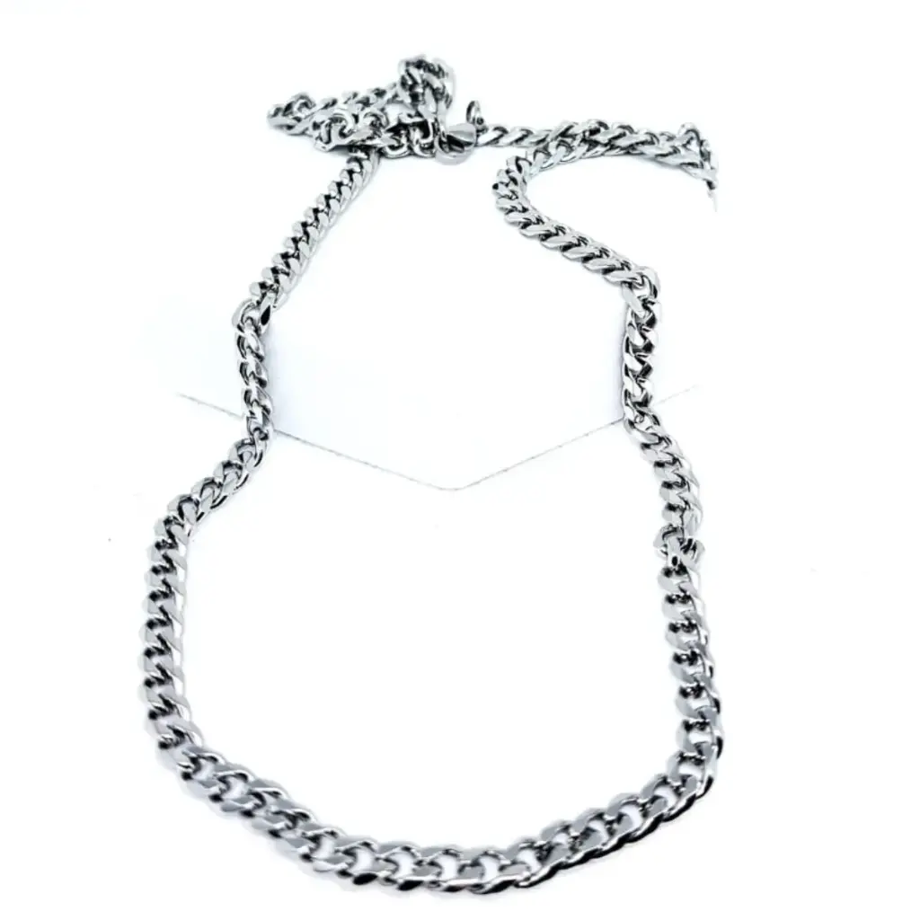 Cadena Acero titanio enchapado Plata 5mm60cm