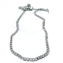 Cadena Acero titanio enchapado Plata 5mm60cm