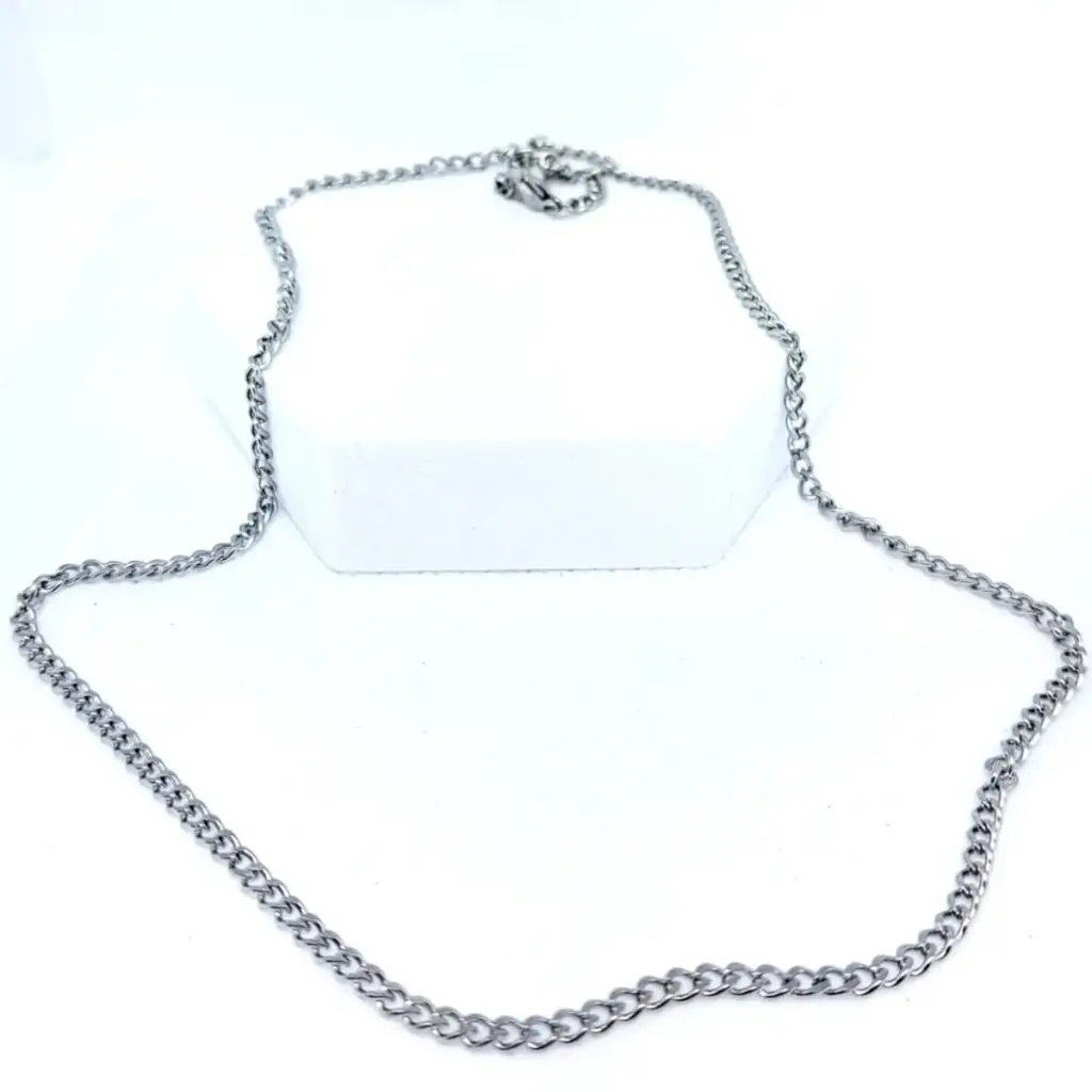 [31244475] Cadena Acero titanio enchapado Plata 3mm 50cm