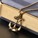 Collar Guantes de Hacha Hip Hop– Baño de Oro