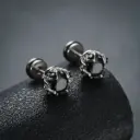 Aretes Retro Geométricos con Estrella y Circonita – Hombre