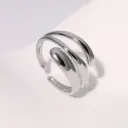 Anillo Abierto Retro de Líneas Doradas – Acero Inoxidable 304