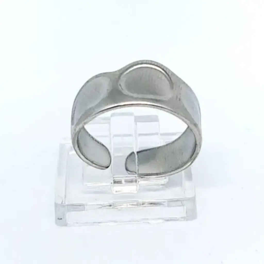 Anillo Abierto Retro de Líneas Doradas – Acero Inoxidable 304