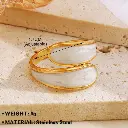 Anillo Abierto Retro de Líneas Doradas – Acero Inoxidable 304