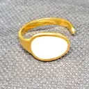 Anillo Abierto Retro de Líneas Doradas – Acero Inoxidable 304