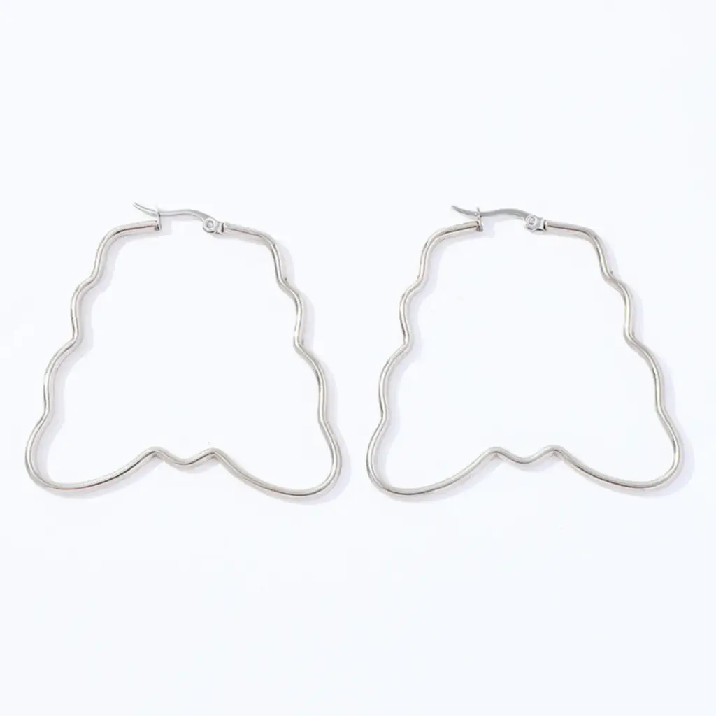 [31125202]  Aretes Estilo Francés Estilo Clásico Geométrico Ronda  Acero Inoxidable 304 Oro  (Plata)