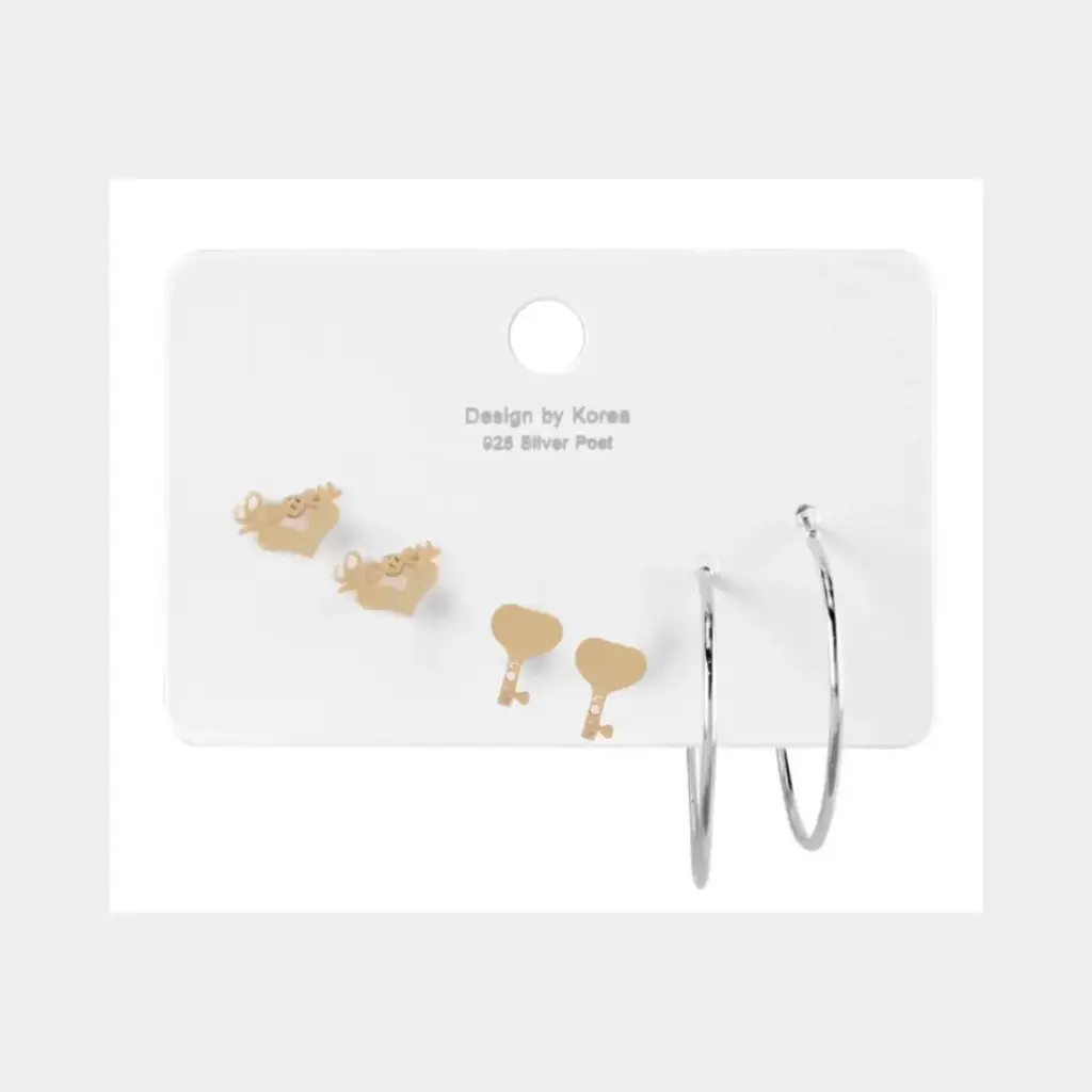 [F12620-12]  Aretes Estilo Francés Estilo Clásico Geométrico Ronda  Acero Inoxidable 304 Oro 