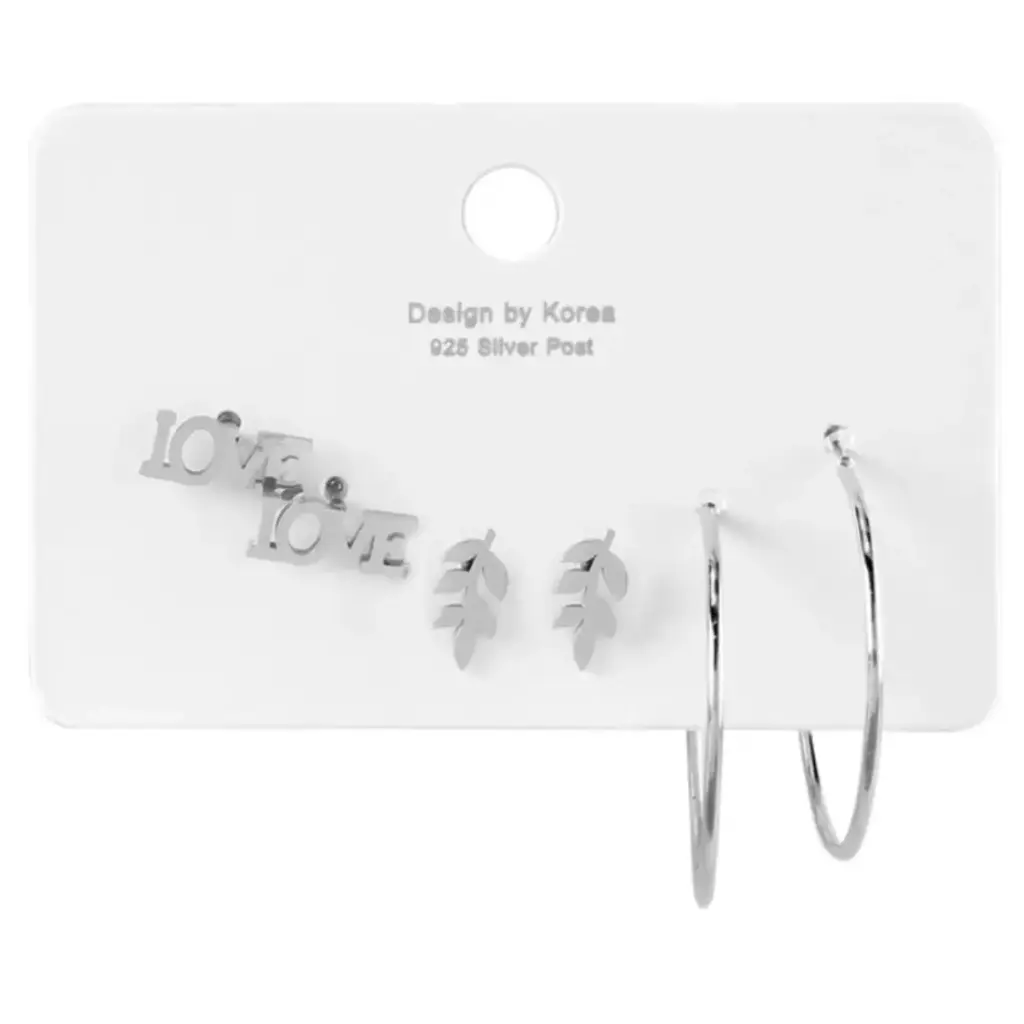 [F12620-5] Pendientes Conjunto Amor Natural