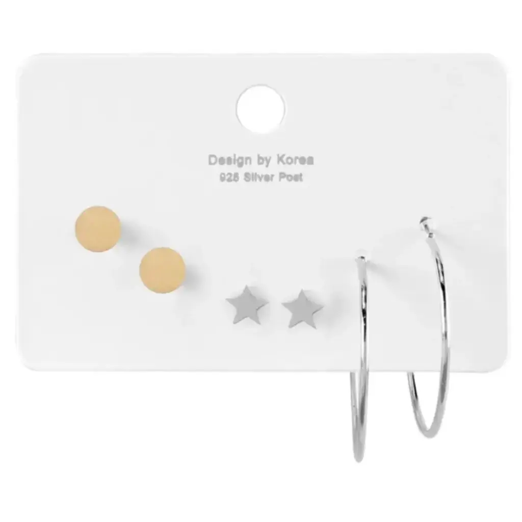 [F12620-9]  Aretes Estilo Francés Estilo Clásico Geométrico Ronda  Acero Inoxidable 304 Oro 