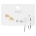  Aretes Estilo Francés Estilo Clásico Geométrico Ronda  Acero Inoxidable 304 Oro 