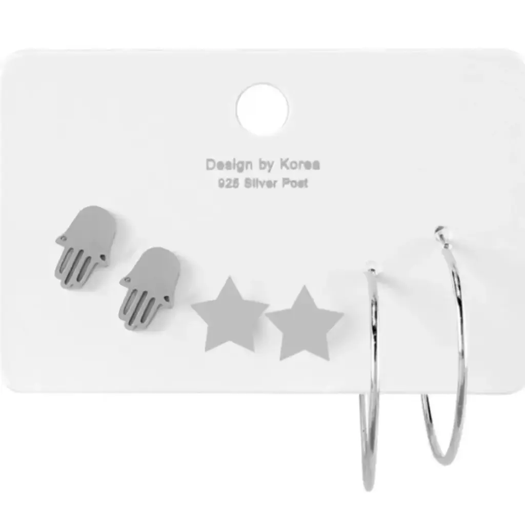 [F12620-7] Pendientes Conjunto Manos Estrella