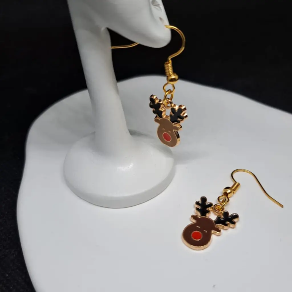 [TiniAcc-133] Aretes Navidad Rudolf 