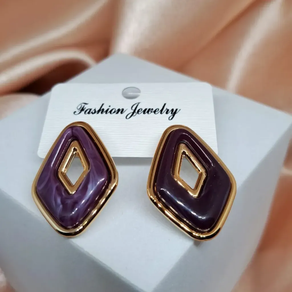 [42768907-5] Aretes Rombo Dorado - Precio según variante (Mora)