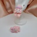 Aretes Rosa burbuja conejo 