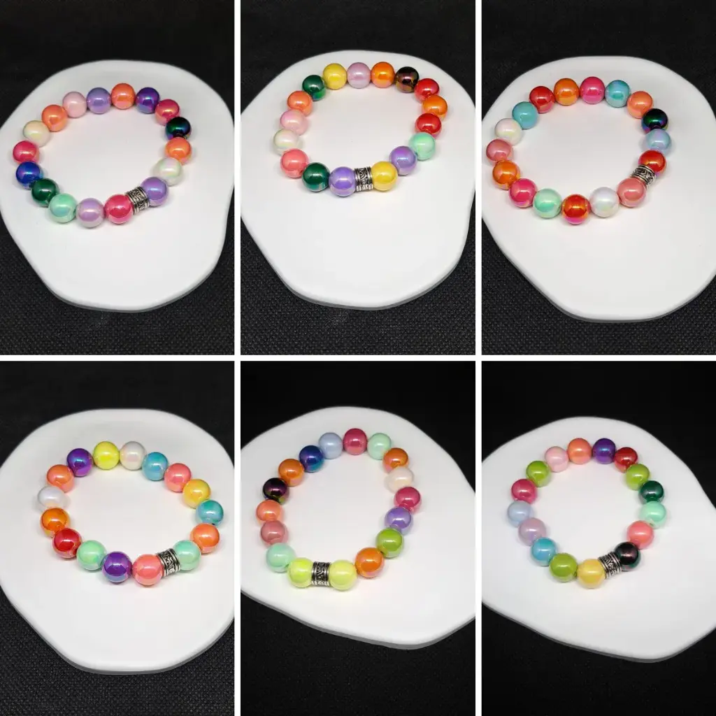 [SET-4] Set de Pulseras Cuentas Coloridas 3x2