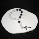 Mini Rosarios con Cruz y Dije Crucifijo Cuentas Bicolor