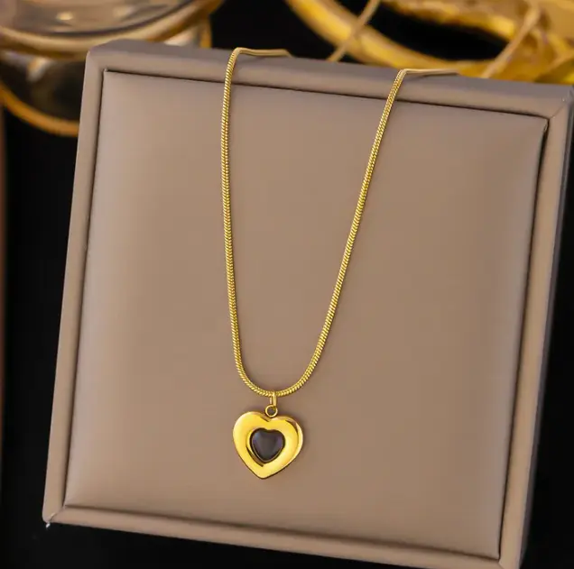 [Xlh427] Collar oro sándwich de azúcar morena 