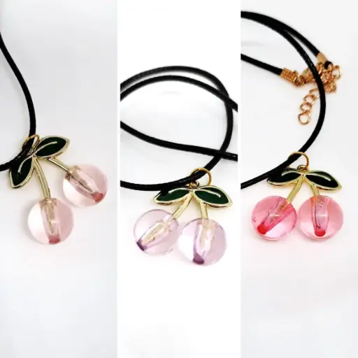 Collar Cereza Transparente