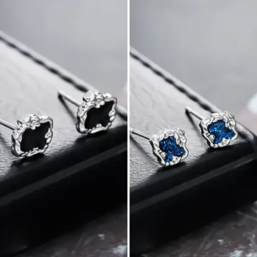 Arete Individual Retro Geométrico Estrella – Cobre Enchapado - Hombre