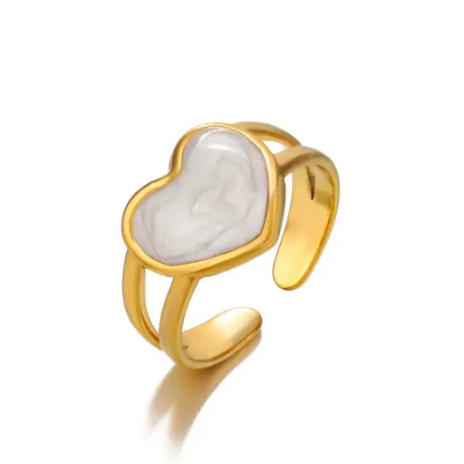 [NH37058575] Anillo Abierto Retro de Líneas Doradas – Acero Inoxidable 304