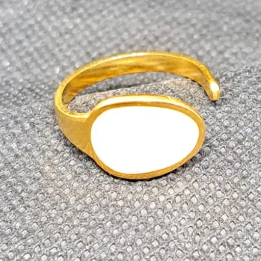 [NH37058584] Anillo Abierto Retro de Líneas Doradas – Acero Inoxidable 304