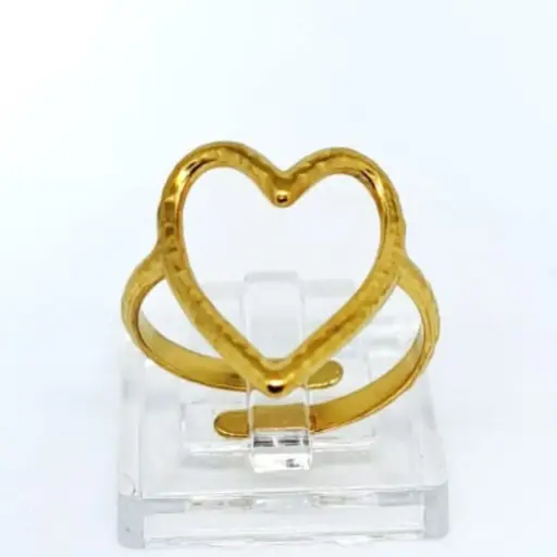 [NH42521637] Anillo Abierto Retro de Líneas Doradas – Acero Inoxidable 304