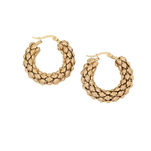 [NHMX501191504661-10] Argollas Estilo Simple Forma De U Circulo Acero Inoxidable Enchapado Pendientes De Aro 
